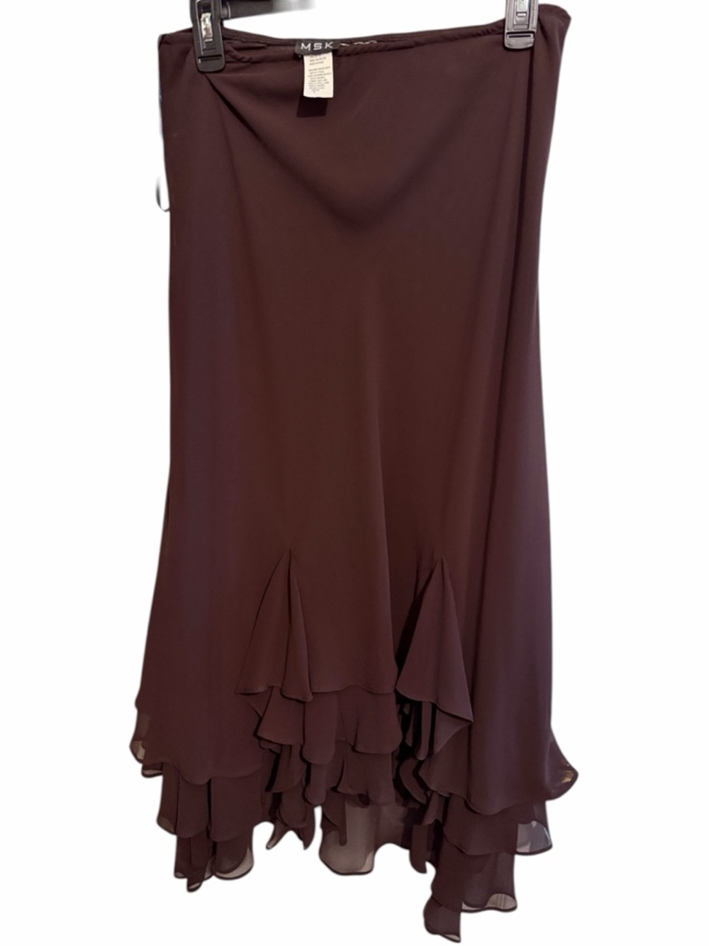 MSK size 10 dark brown formal skirt 
Maxi length with layered look and slit